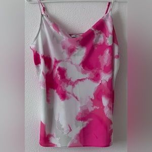 Cute pink tie dye pattern flowy tank top in size medium from Nine West.
